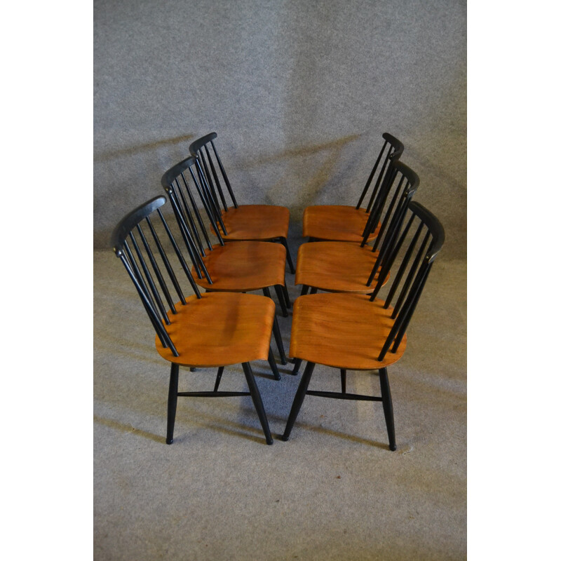 Set of 6 Fanett dining chairs, Illmari TAPIOVAARA - 1960s