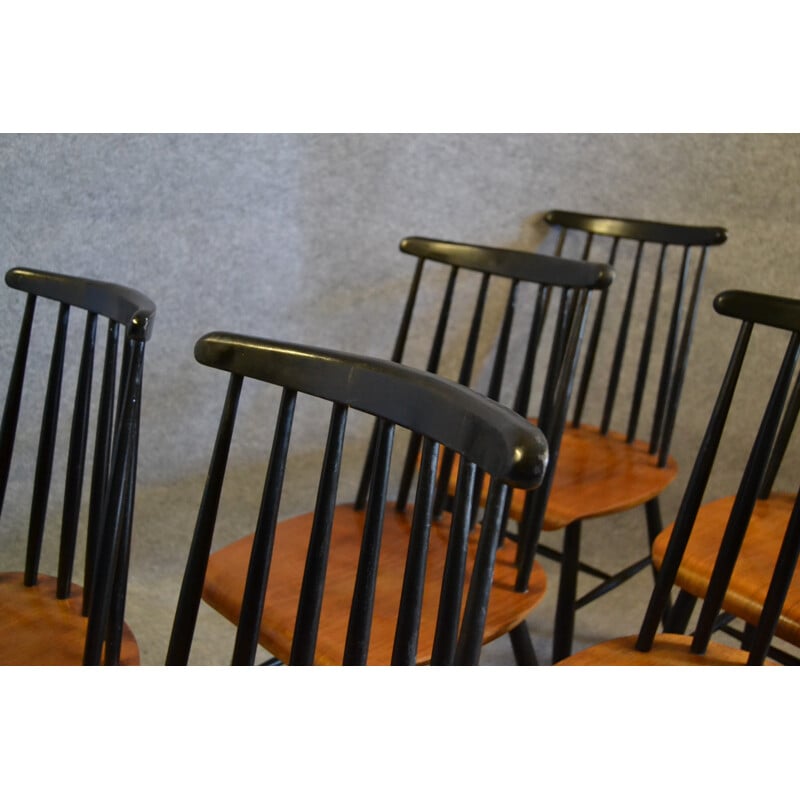 Set of 6 Fanett dining chairs, Illmari TAPIOVAARA - 1960s