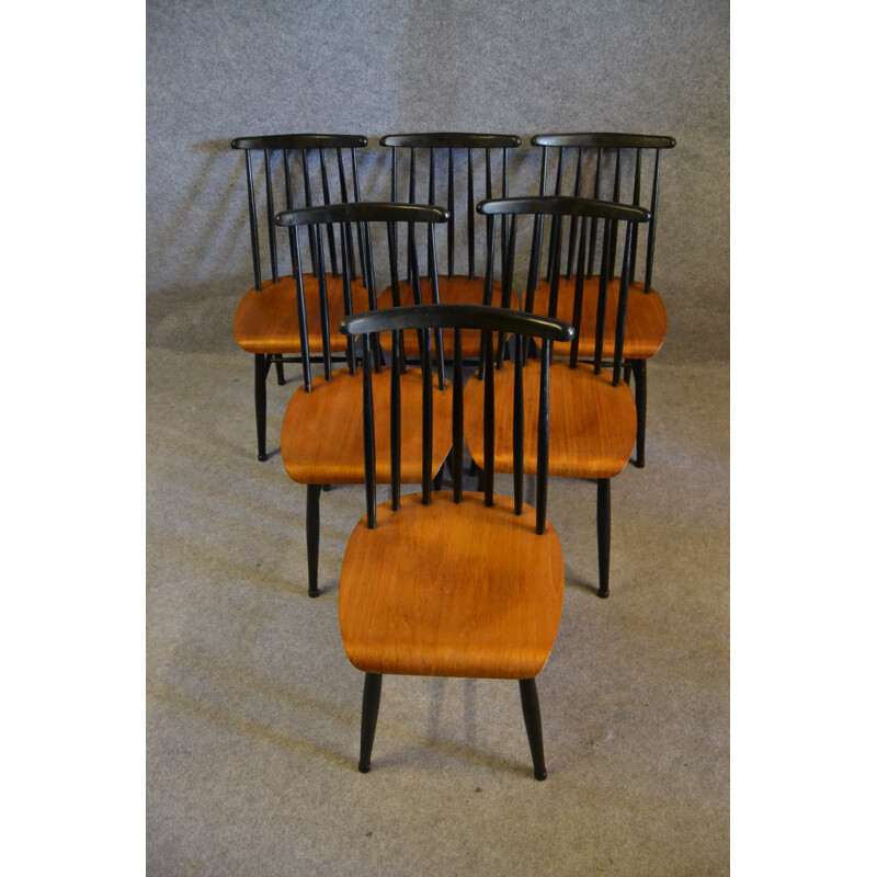 Set of 6 Fanett dining chairs, Illmari TAPIOVAARA - 1960s