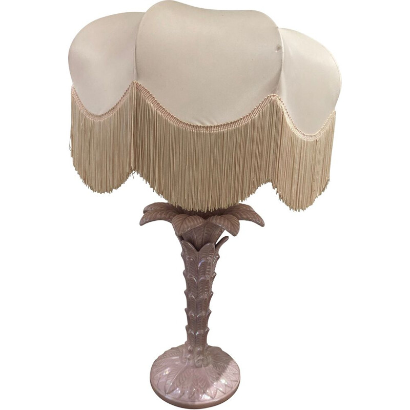 Vintage italian palmer lamp in pink ceramic 1970