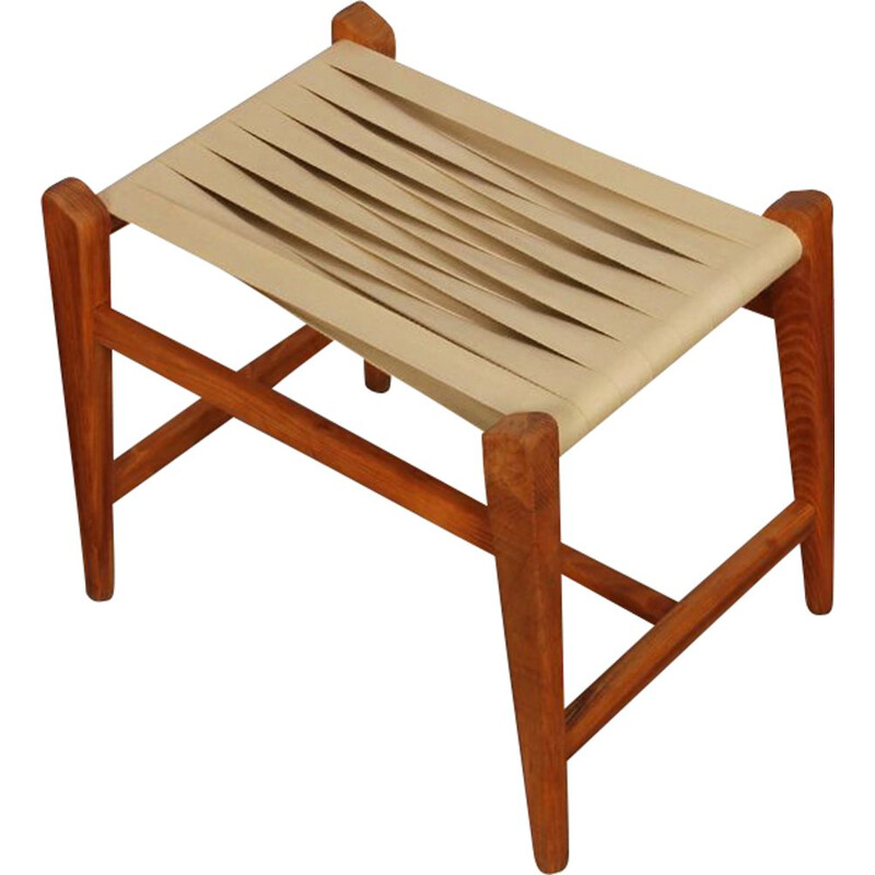 Vintage Czech wooden stool 1940