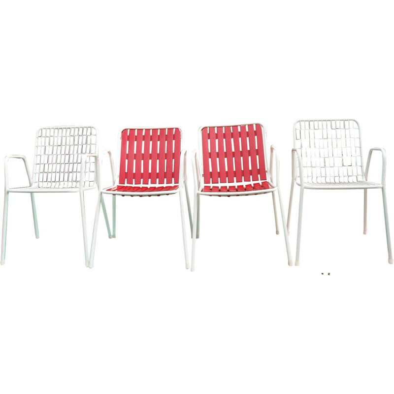 Set of 4 vintage garden chairs Emu model Rio Italy 1960s