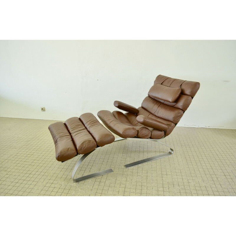 Vintage lounge chair & ottoman by COR sitzcomfort model Sinus by Adolf & Schröpfer 