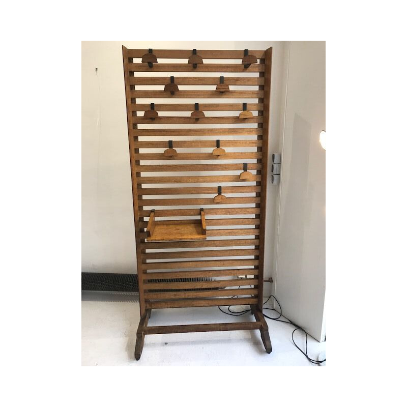 Vintage coat rack in oak Le Corbusier, Jeanneret, Perriand 1950s