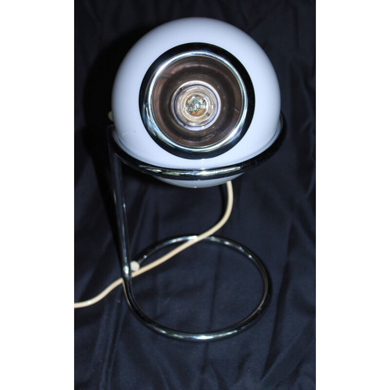 Lampe vintage Eye Ball en opaline, Italie 1970