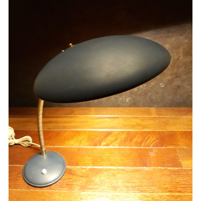 Vintage bureaulamp met schotel 1950