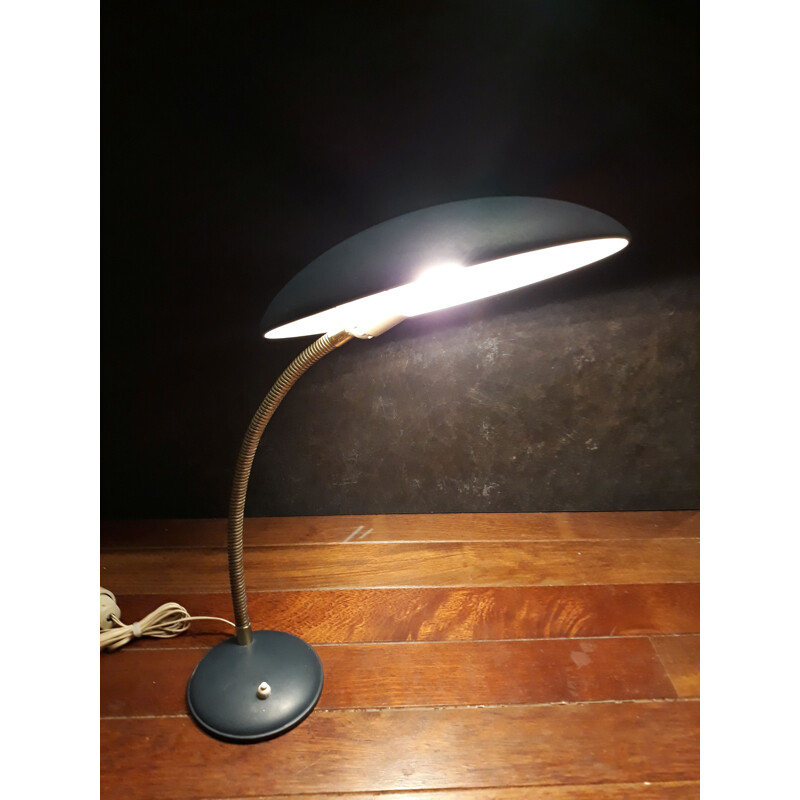 Lampada da tavolo vintage con piattino 1950