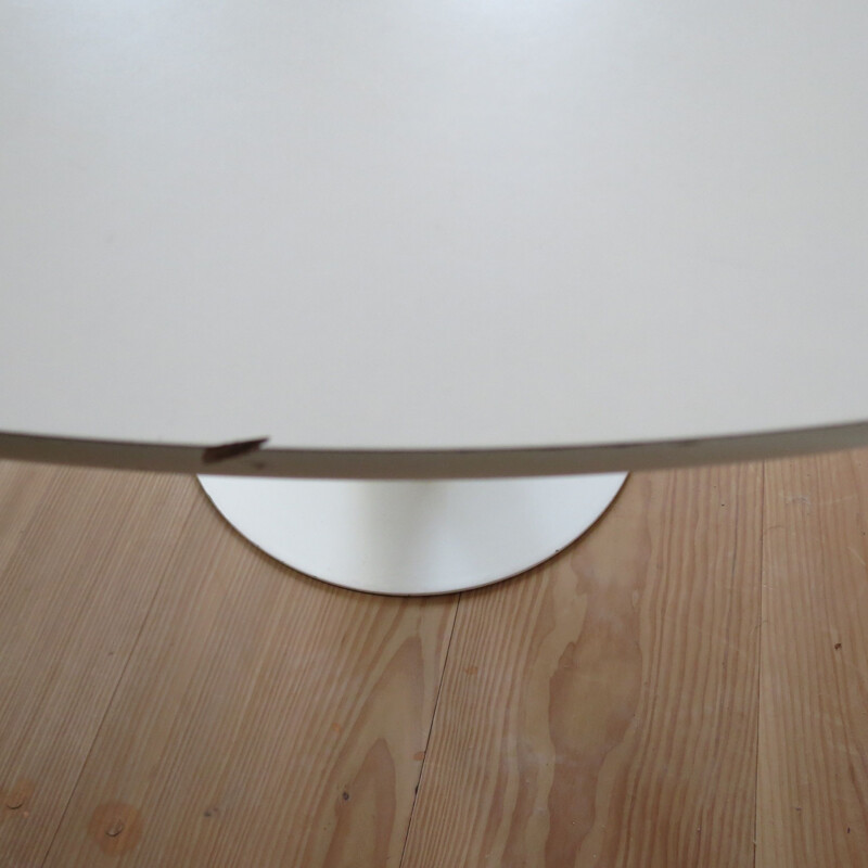 Table vintage tulipe pour Arkana UK en formica blanc et aluminium 1960