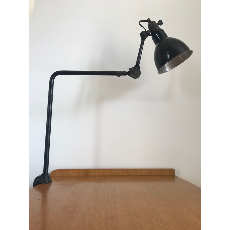 Vintage 403 lamp by Bernard Albin in black metal 1950