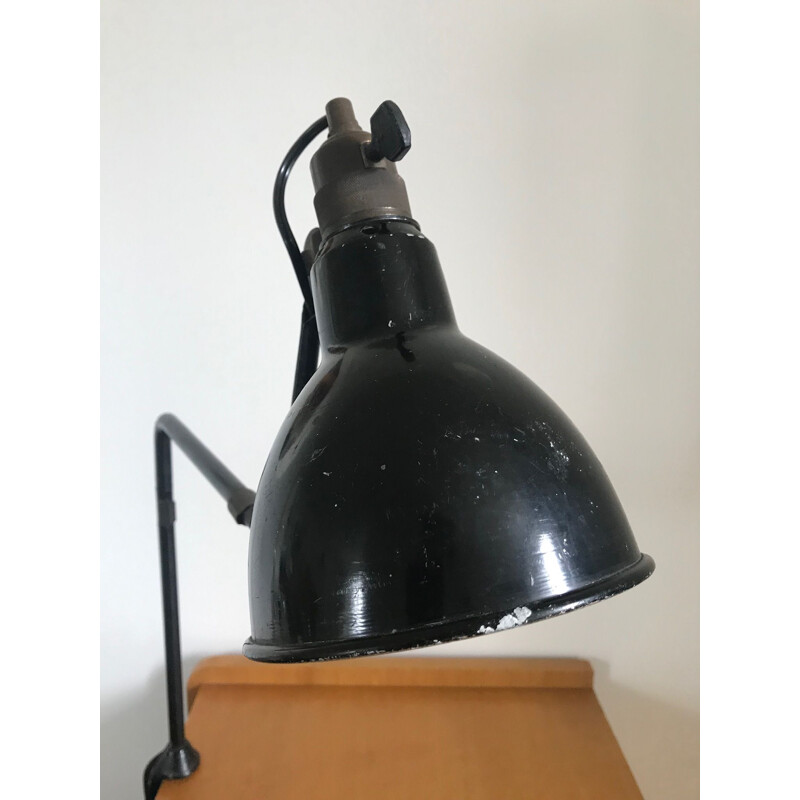 Vintage 403 lamp by Bernard Albin in black metal 1950