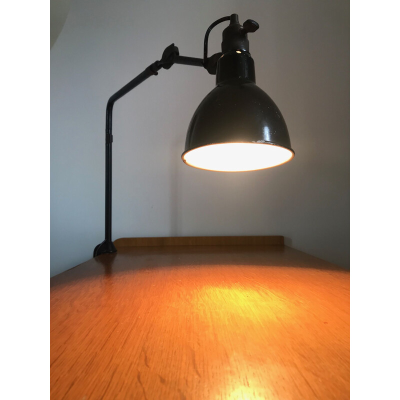 Vintage 403 lamp by Bernard Albin in black metal 1950