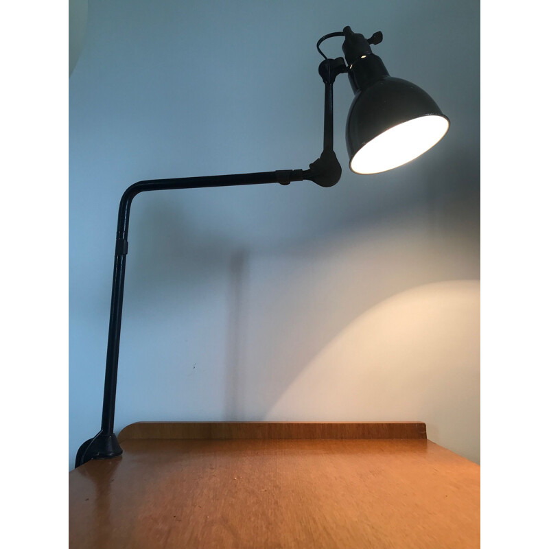 Lampe vintage 403 de Bernard Albin en métal noir 1950