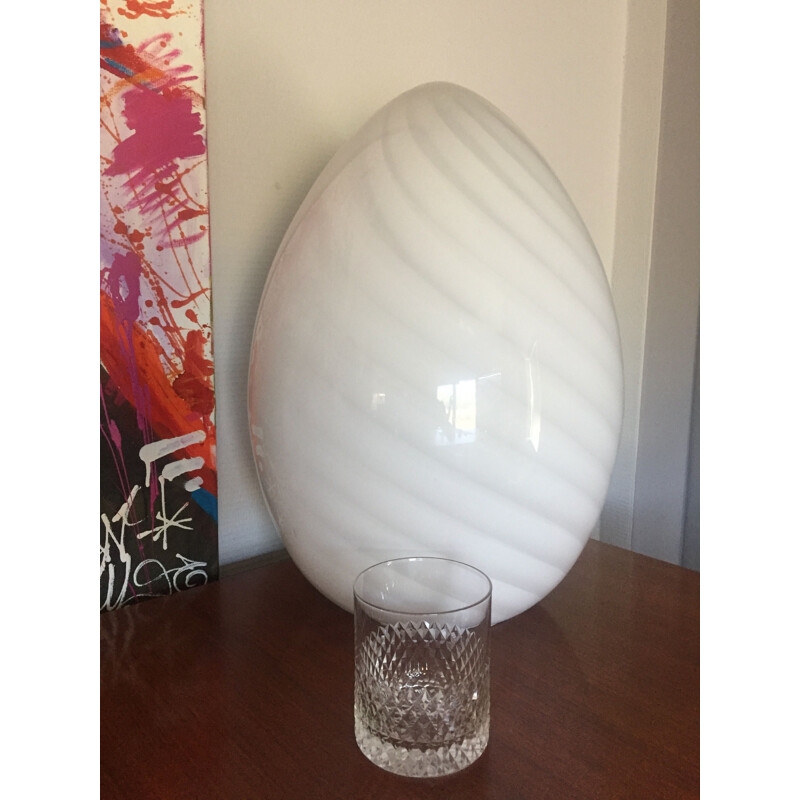 Vintage italian Murano glass egg lamp 1970
