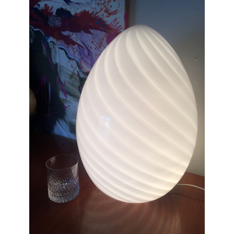 Vintage italian Murano glass egg lamp 1970