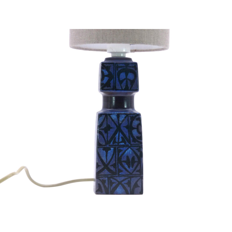 Lampe vintage scandinave pour Fog & Morup en céramique bleue 1960