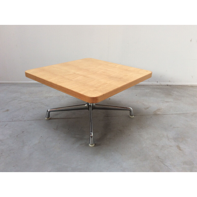 Table basse vintage de Eames pour Miller en bois et acier 1960