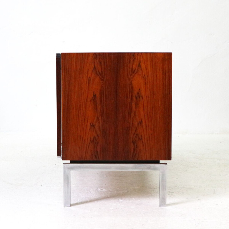 Vintage german sideboard in rosewood and metal 1970