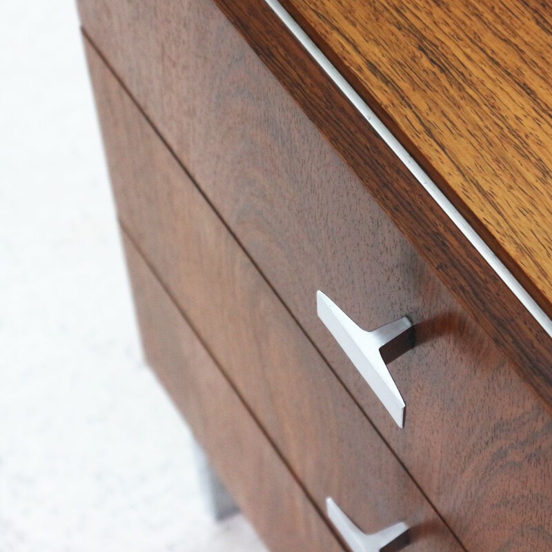 Vintage german sideboard in rosewood and metal 1970