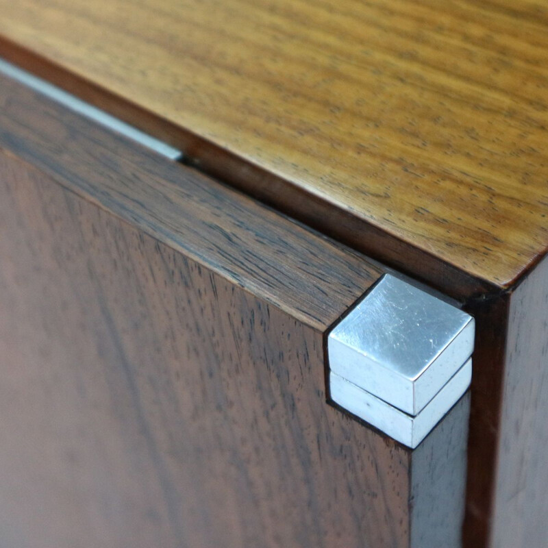 Vintage german sideboard in rosewood and metal 1970