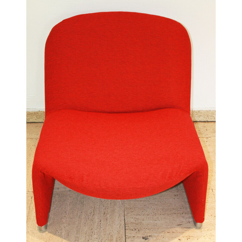 Vintage Alky red armchair by Piretti for Castelli