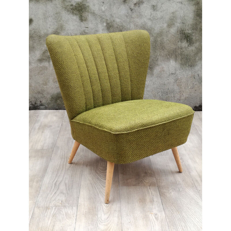 Fauteuil "cocktail" vintage vert des années 60