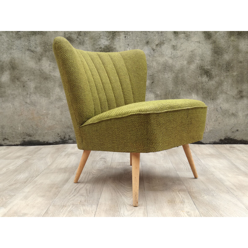 Fauteuil "cocktail" vintage vert des années 60