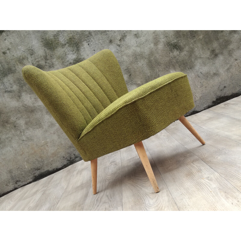 Vintage "cocktail" green armchair from the 60s 