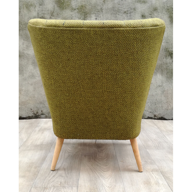 Fauteuil "cocktail" vintage vert des années 60