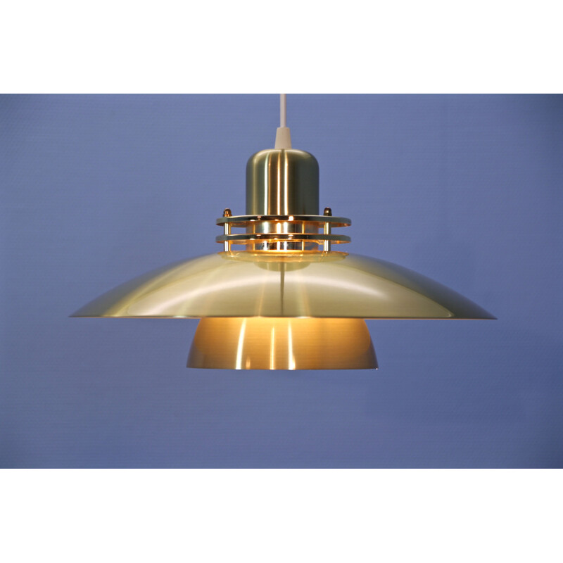 Danish pendant in brass-coated aluminium,1980