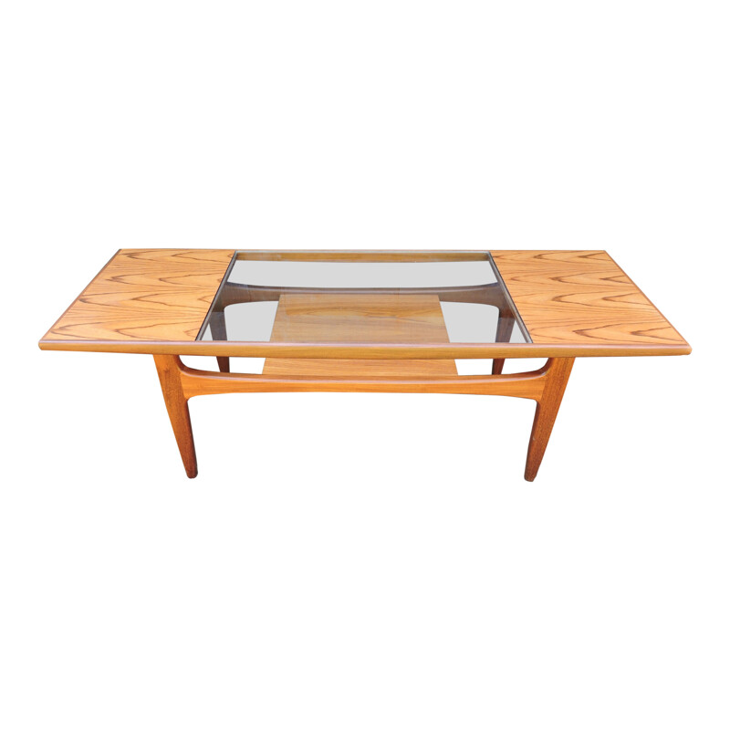 Vintage teak and glass coffee table by Victor Wilkins for G-Plan, 1960