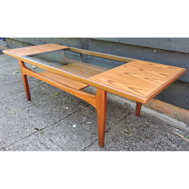 Vintage teak and glass coffee table by Victor Wilkins for G-Plan, 1960