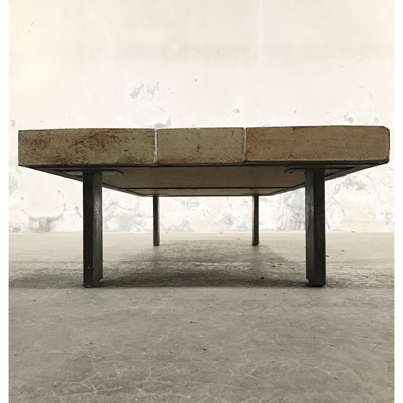 Vintage coffee table curved by Roger Capron,1960