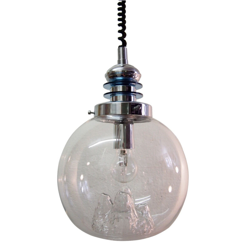 Lámpara de suspensión vintage de Toni Zuccheri Venini, 1970