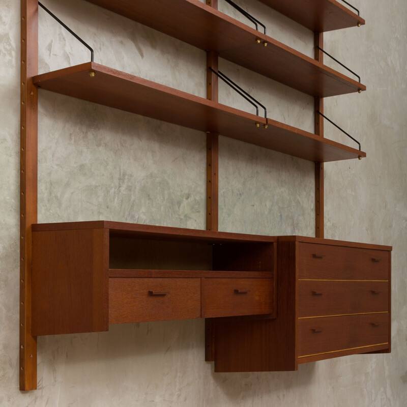 Vintage Danish wall shelf in teak,1960