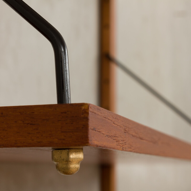 Vintage wall unit 5 shelves in teak Denmark 1960s