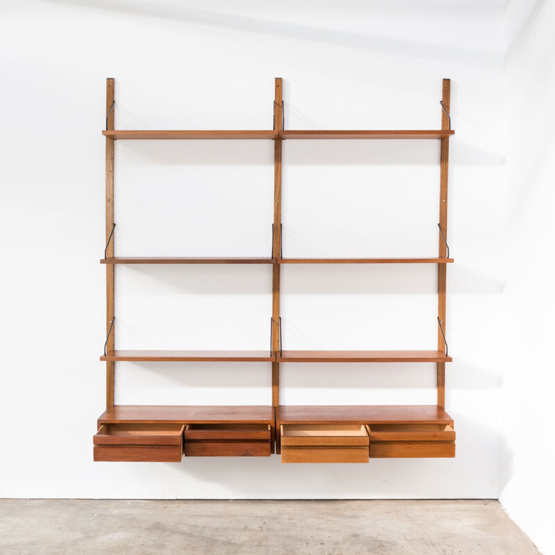 Vintage wall unit by Poul Cadovius for Royal System 1960s