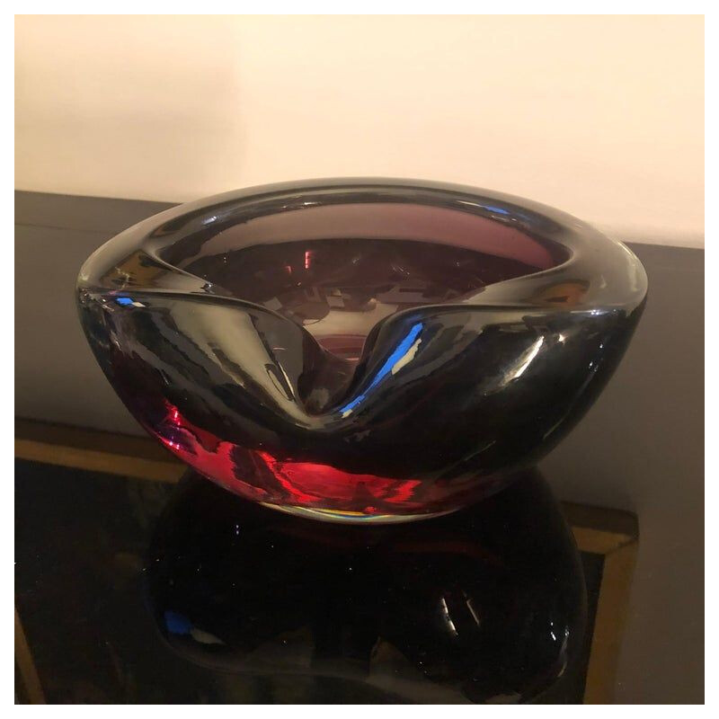 Vintage ashtray in purple Murano glass, Italy 1970