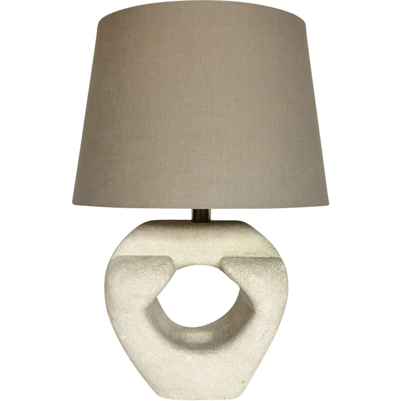 Vintage table lamp in stone by Albert Tormos, France, 1970