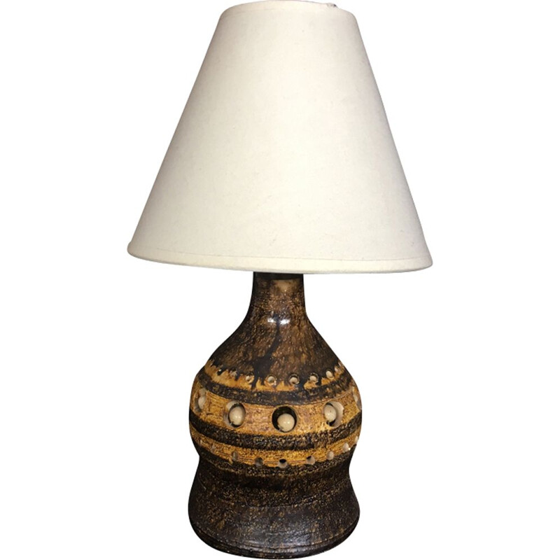 Vintage ceramic table lamp by Georges Pelletier, France, 1950