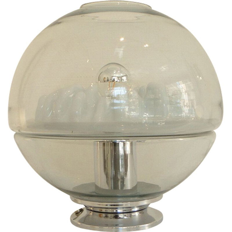 Lampe globe space age en verre de murano 1970