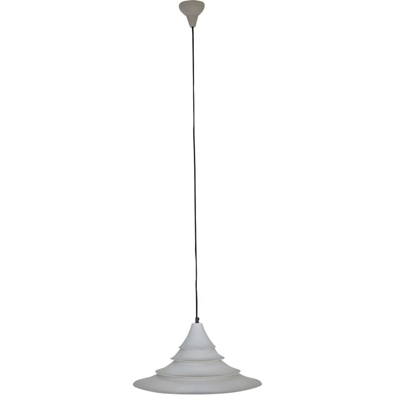 Vintage white metal pendant lamp, Denmark 1960