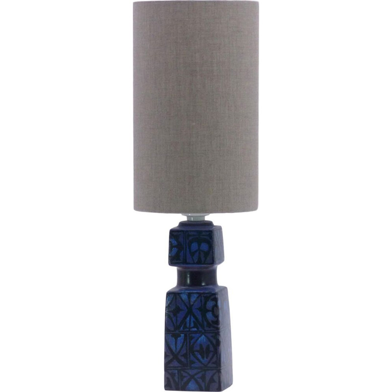 Lampe vintage scandinave pour Fog & Morup en céramique bleue 1960