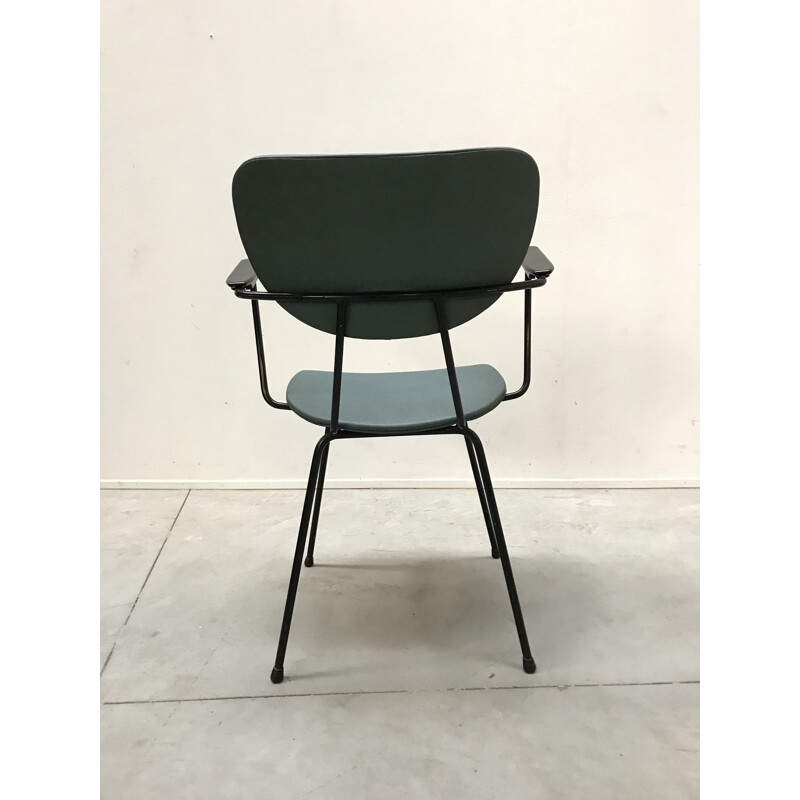 Set of 4 vintage chairs for Kembo in green leatherette and bakelite 1950