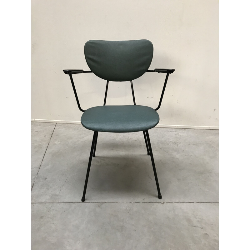 Set of 4 vintage chairs for Kembo in green leatherette and bakelite 1950