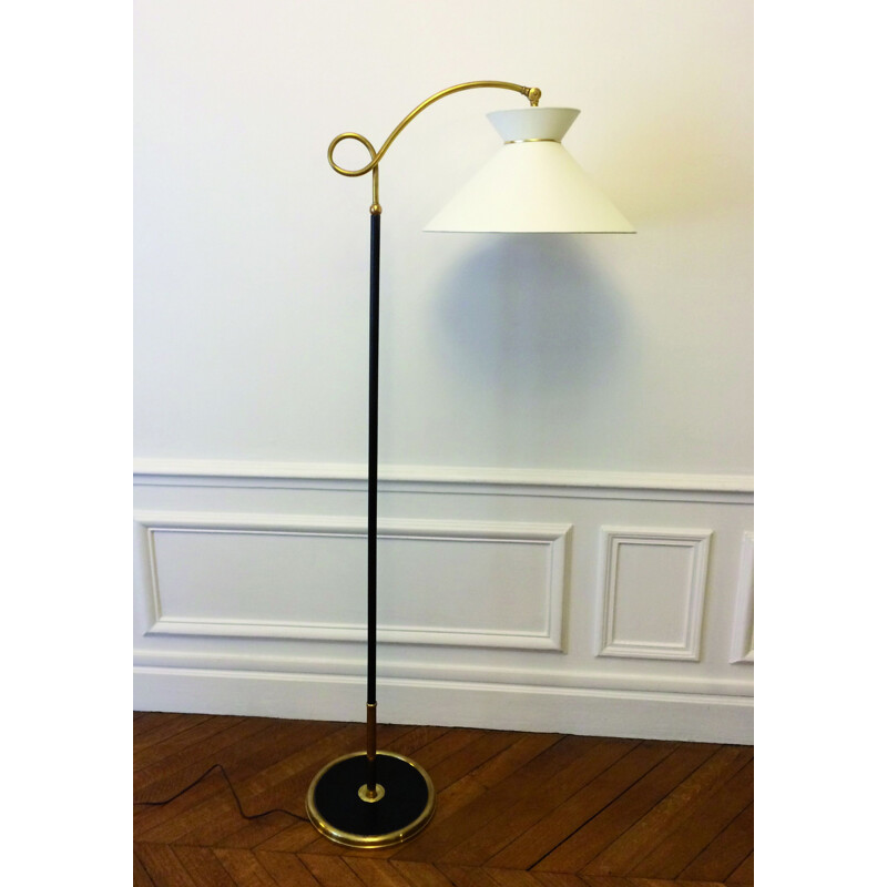 Lampadaire liseuse vintage France 1950s