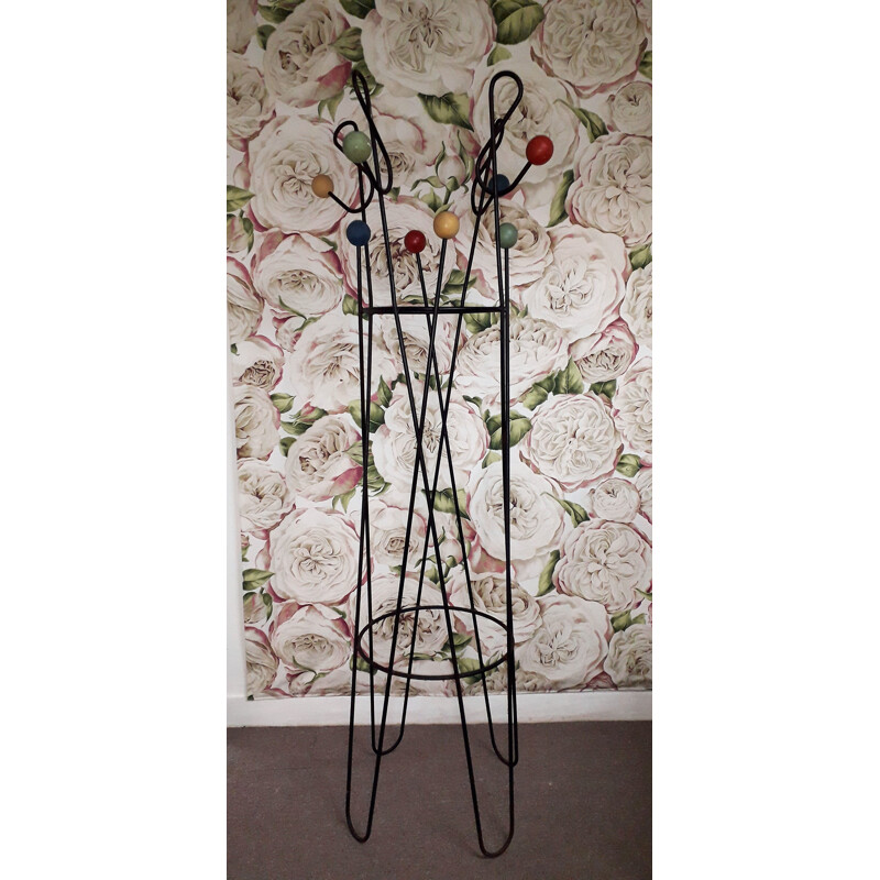 Vintage coat rack Clé de Sol by Roger Feraud France 1960s