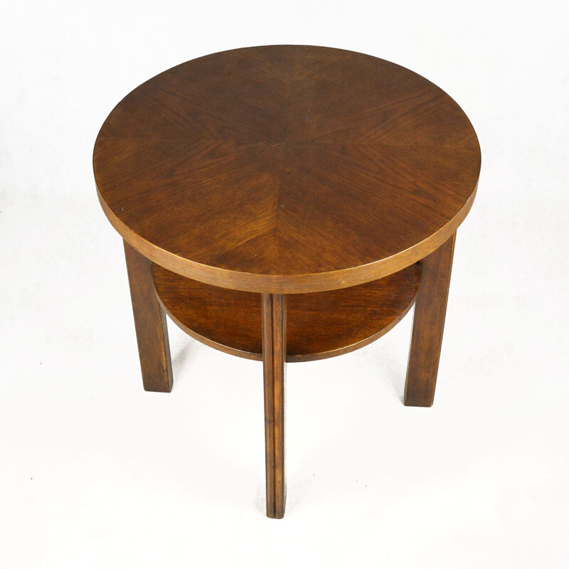 Vintage coffee table round in oak Germany 1960s