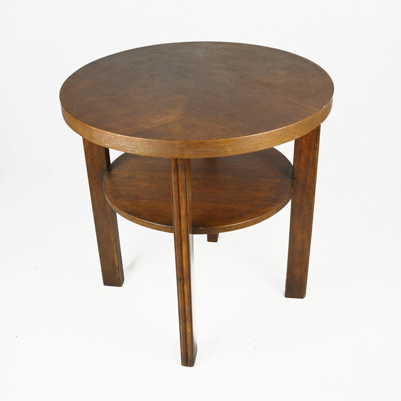 Vintage coffee table round in oak Germany 1960s