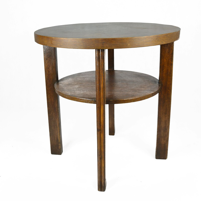 Vintage coffee table round in oak Germany 1960s