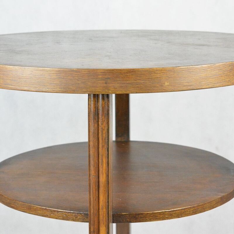 Vintage coffee table round in oak Germany 1960s